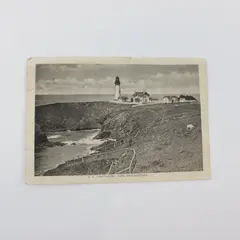Antique Cape Foulweather Lighthouse Newport Oregon Coast Lithograph 6 x 4.25 in