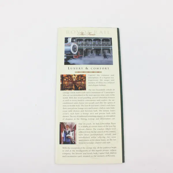 Rovos Rail 2001-2002 Luxury Train Africa Travel Brochure