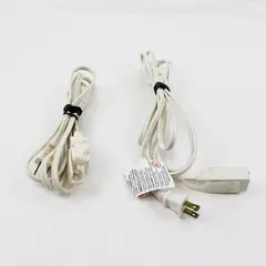 Lot of 2 White Extension Cords 3 ft & 6 ft Household Electrical