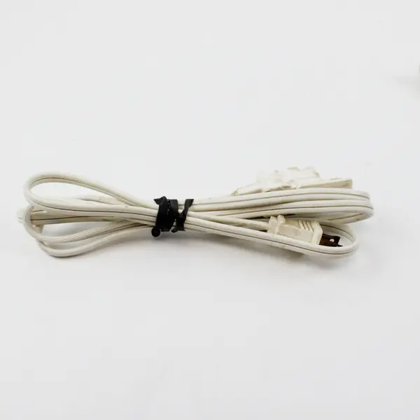 Lot of 2 White Extension Cords 3 ft & 6 ft Household Electrical