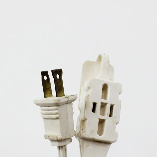 Lot of 2 White Extension Cords 3 ft & 6 ft Household Electrical
