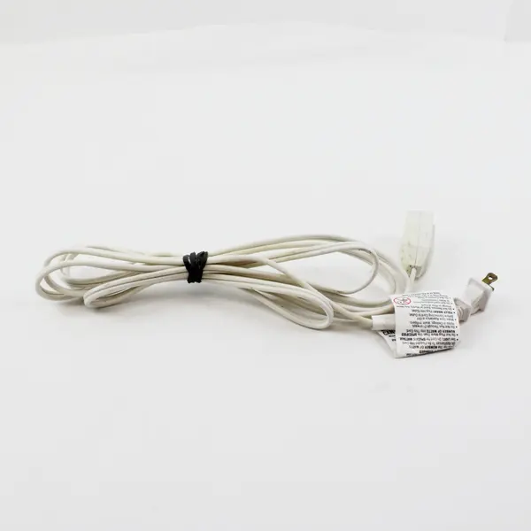 Lot of 2 White Extension Cords 3 ft & 6 ft Household Electrical