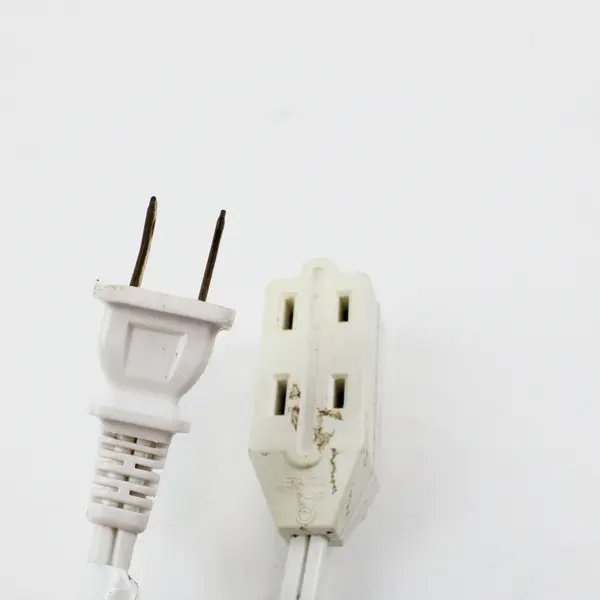 Lot of 2 White Extension Cords 3 ft & 6 ft Household Electrical