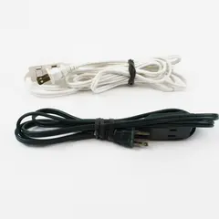 Lot of 2 Extension Cords Black 3ft White 6ft KAB-1F Untested