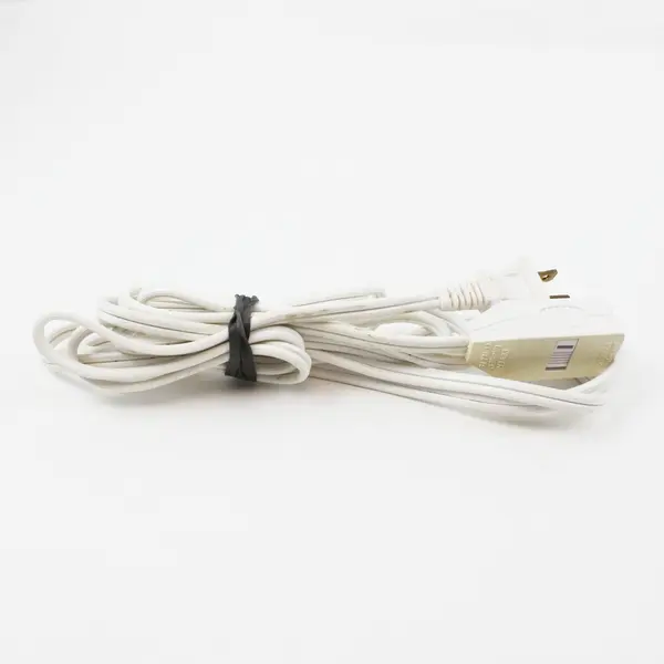 Lot of 2 Extension Cords Black 3ft White 6ft KAB-1F Untested
