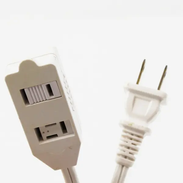Lot of 2 Extension Cords Black 3ft White 6ft KAB-1F Untested