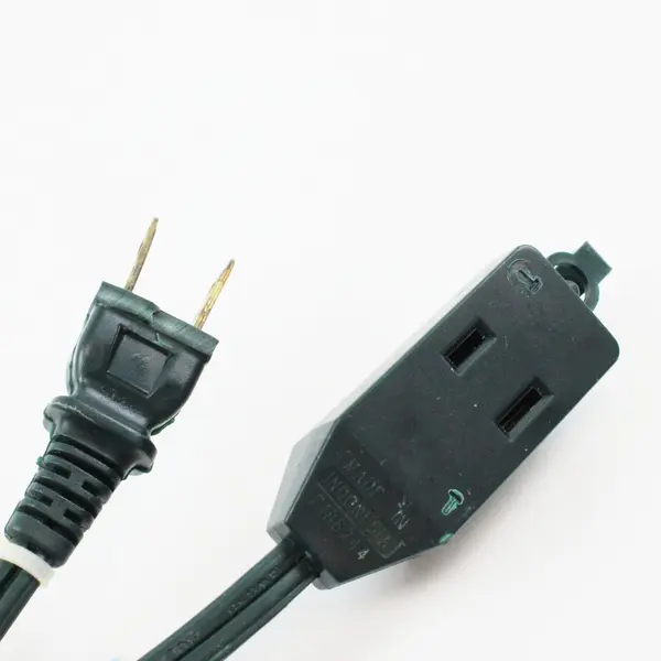 Lot of 2 Extension Cords Black 3ft White 6ft KAB-1F Untested