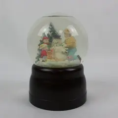 Enesco Musical Christmas Snow Globe Snowman Family Foggy Glass