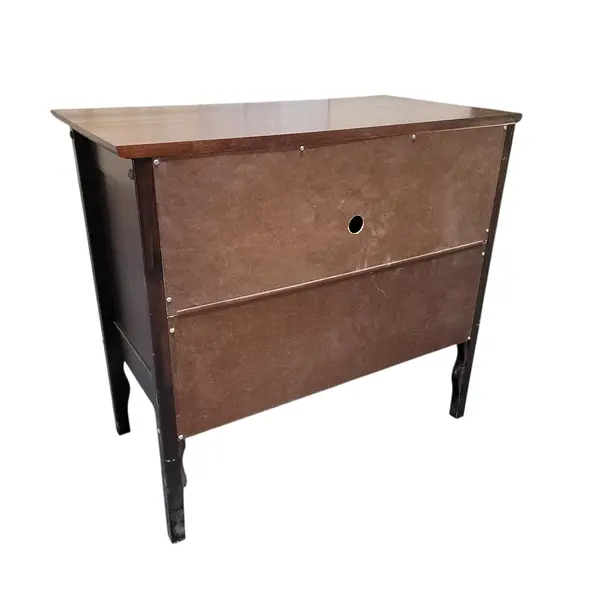 Dark Wood Cabinet With Brass Lock Hardware - Local Pickup Only