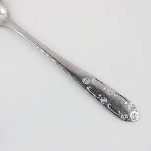 Infant Sanitoy Stainless Steel Feeding Spoon 5.75" Long Engraved Rare Item