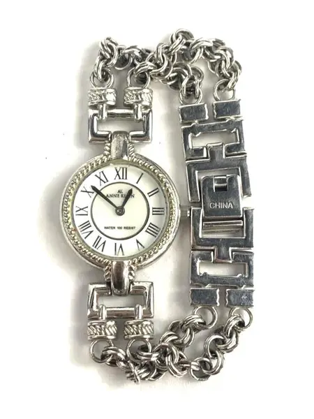 Anne Klein Watch with Silver Chain Links Quartz Watch Bracelet Water Resistant 