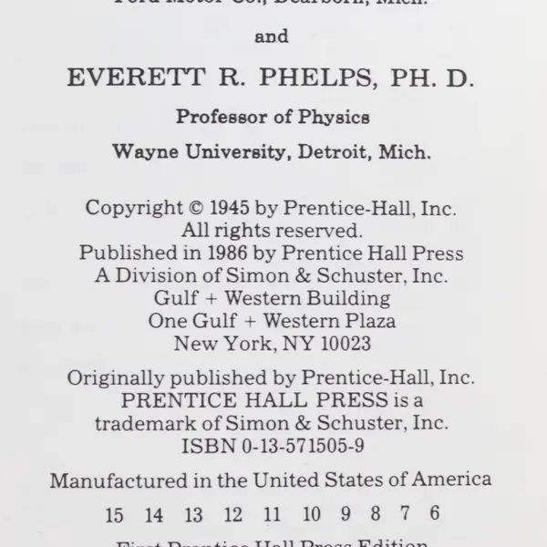 Mechanics Vest Pocket Reference Book Wolfe & Phelps 1986 Paperback Good
