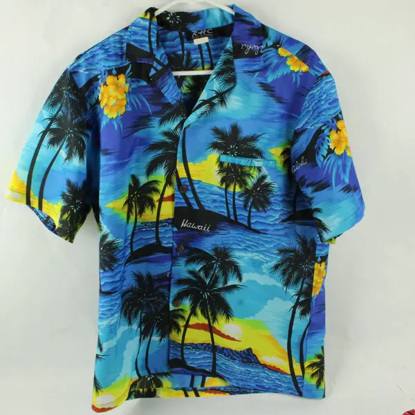 Lot of 2 RHC Made in Hawaii Royal Creations Men's M Tropical Hawaiian Shirts