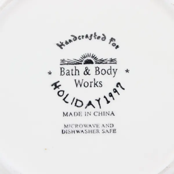 Bath & Body Works Holiday 1997 White Ceramic Plate