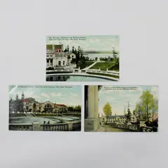 Lot Of 3 Alaska Yukon Exposition 1909 Manufactures Buildings Litho Postcards 