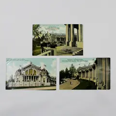 Lot Of 3 Alaska Yukon Exposition 1909 Agricultural Building Litho Postcards 