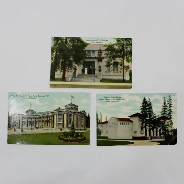 Lot Of 3 Alaska Yukon Exposition 1909 Seattle Buildings Litho Postcards 