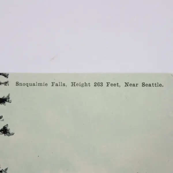 Vintage Snoqualmie Falls Washington WA Seattle Scenic Postcard