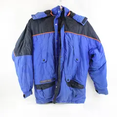 International Synergy Sport Men's L Insulated Jacket Blue Zip-Up Removable Hood 