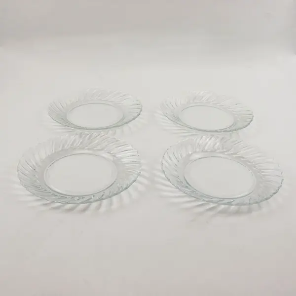 Set Of 4 Vitro Corning Spiral Rim Salad Plates Mexico 7"