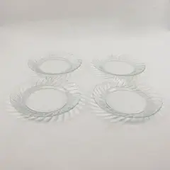 Set Of 4 Vitro Corning Spiral Rim Salad Plates Mexico 7"