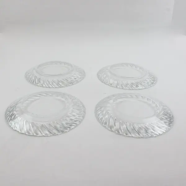 Set Of 4 Vitro Corning Spiral Rim Salad Plates Mexico 7"