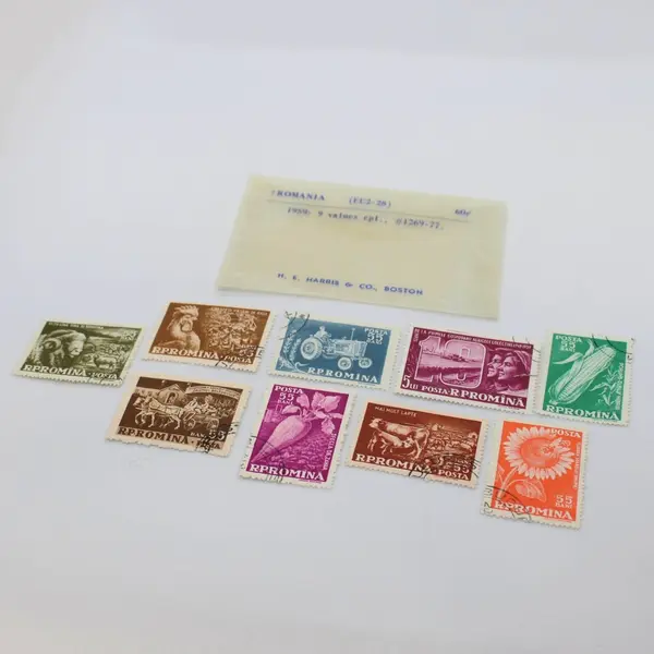 Lot of 9 Romania 1959 Scott #1269-77 Collective Farming Stamps Used