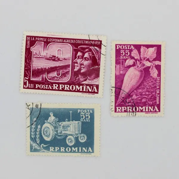 Lot of 9 Romania 1959 Scott #1269-77 Collective Farming Stamps Used