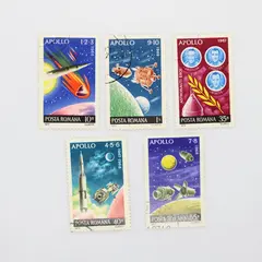 Romania 1972 Apollo Space Stamps Scott #2387-2391 Set of 5 Used