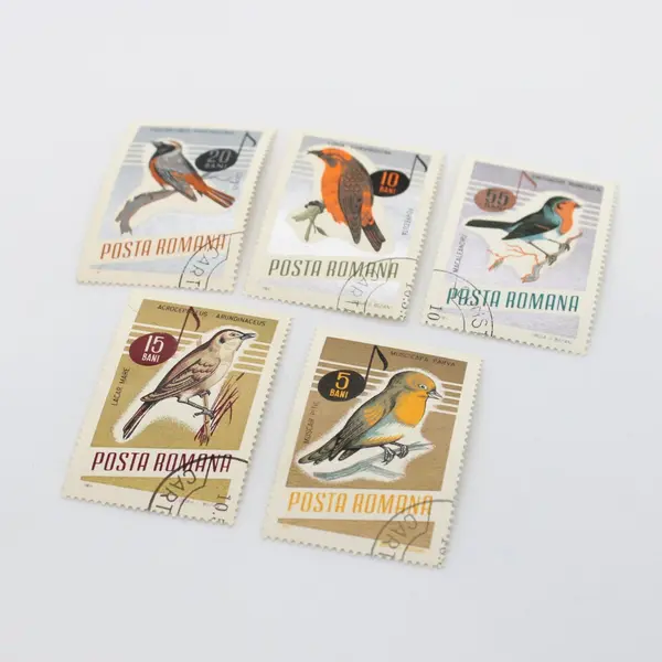 Lot of 5 Romania 1966 Songbirds Used Stamps Scott #1837-38 #1841-42 #1844