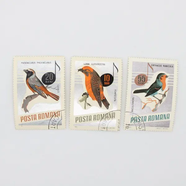 Lot of 5 Romania 1966 Songbirds Used Stamps Scott #1837-38 #1841-42 #1844