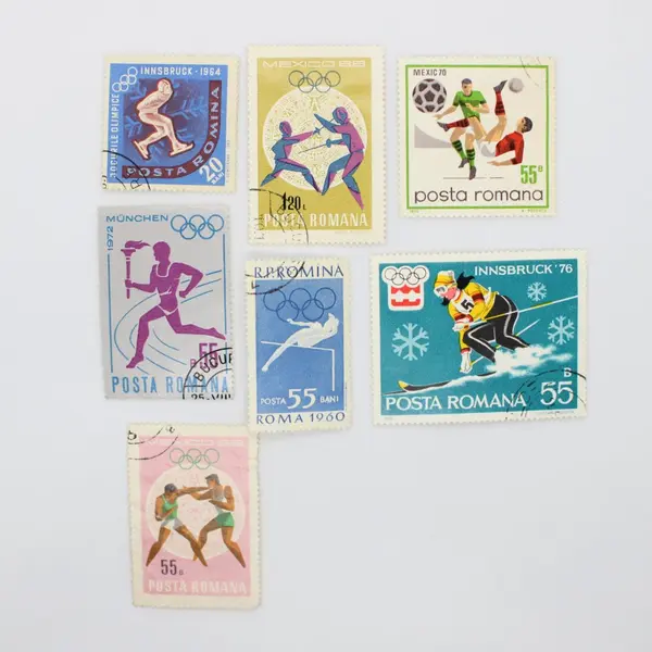 Lot of 7 Used Romania Olympic Stamps 1960-1976