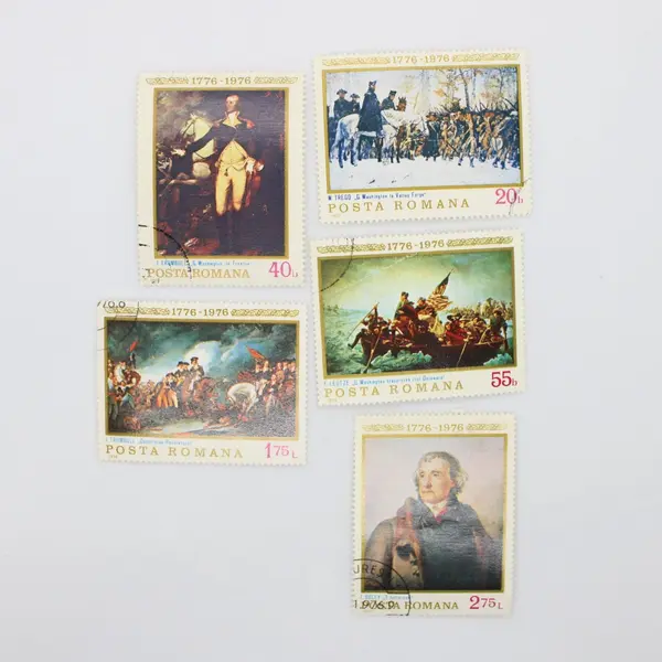 Lot of 5 Romania 1976 American Bicentennial Postage Stamps #2587 #2604-2607 Used