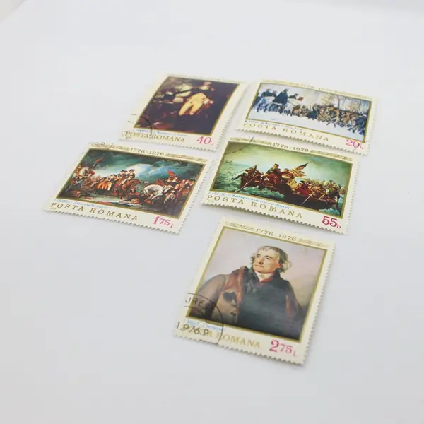 Lot of 5 Romania 1976 American Bicentennial Postage Stamps #2587 #2604-2607 Used
