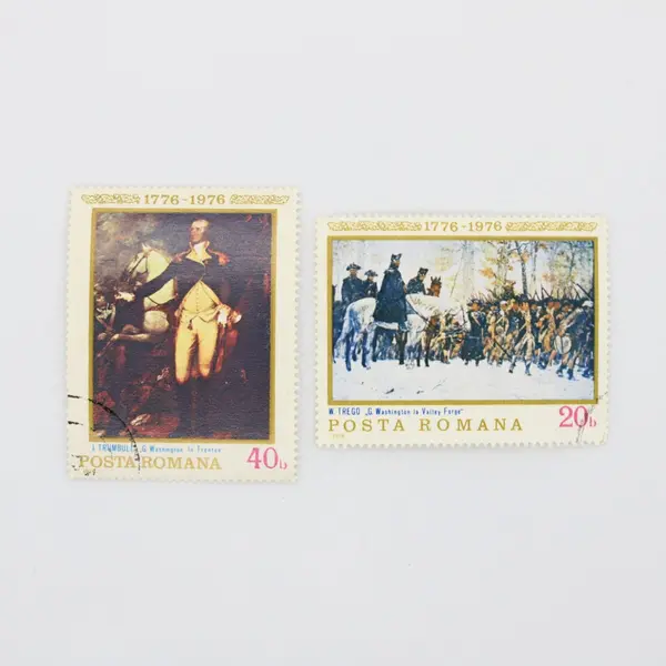 Lot of 5 Romania 1976 American Bicentennial Postage Stamps #2587 #2604-2607 Used