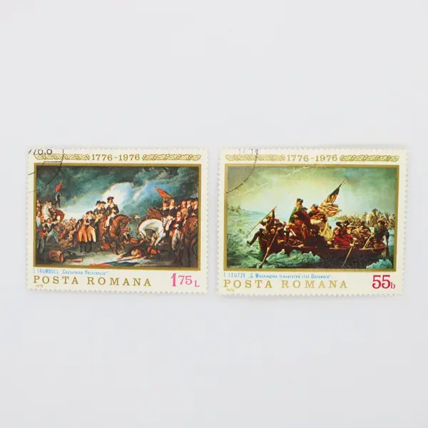 Lot of 5 Romania 1976 American Bicentennial Postage Stamps #2587 #2604-2607 Used