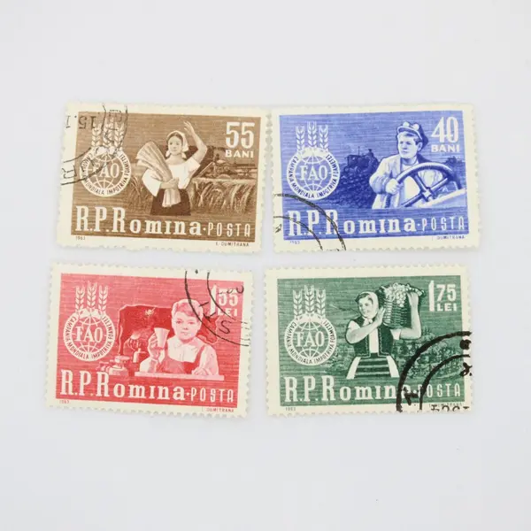Lot of 4 Romania 1963 FAO Campaign Stamps Scott #1536-1539 Used