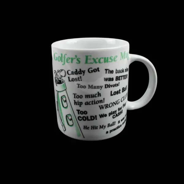 Vintage Golfer's Excuse Ceramic Golf Mug Caddy Got Lost Too Many Divots