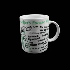 Vintage Golfer's Excuse Ceramic Golf Mug Caddy Got Lost Too Many Divots