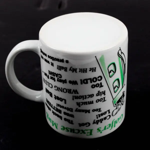 Vintage Golfer's Excuse Ceramic Golf Mug Caddy Got Lost Too Many Divots