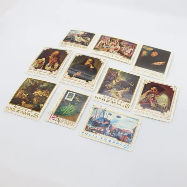 Lot of 10 Romania Famous Paintings Postage Stamps 1968-71 Used