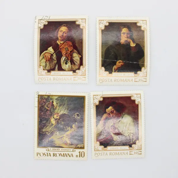 Lot of 10 Romania Famous Paintings Postage Stamps 1968-71 Used