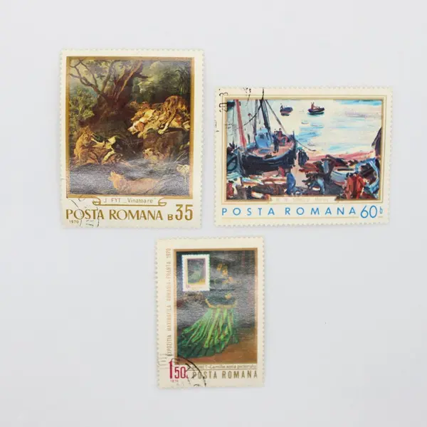 Lot of 10 Romania Famous Paintings Postage Stamps 1968-71 Used