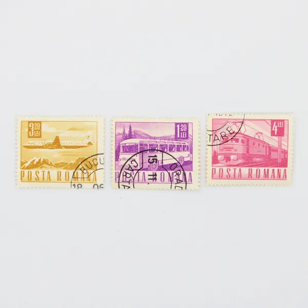Lot of 8 Romania 1967-68 Transportation Postage Stamps Used