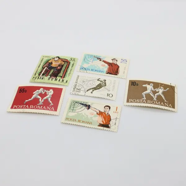 Lot of 6 Used Romania Sports Postage Stamps 1960s 1970s