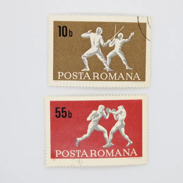 Lot of 6 Used Romania Sports Postage Stamps 1960s 1970s