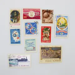Lot of 10 Romania Used Commemorative Postage Stamps 1960s-1970s
