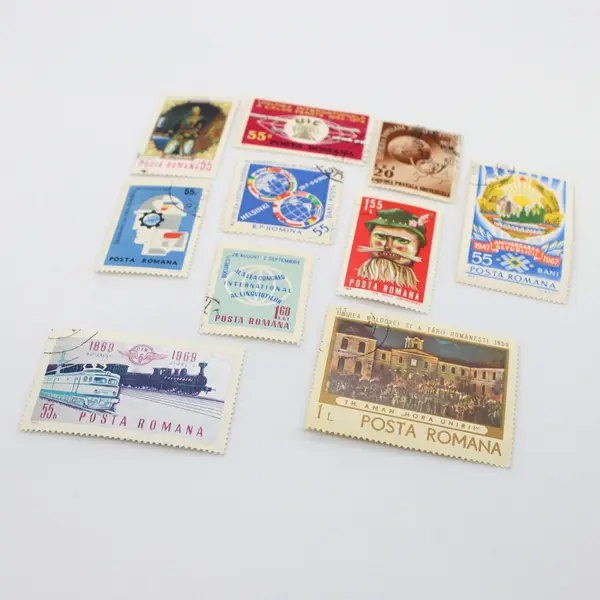Lot of 10 Romania Used Commemorative Postage Stamps 1960s-1970s