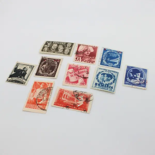 Lot of 10 Romania Used Commemorative Postage Stamps 1940s-1950s