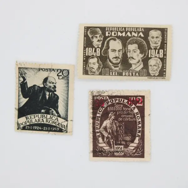 Lot of 10 Romania Used Commemorative Postage Stamps 1940s-1950s